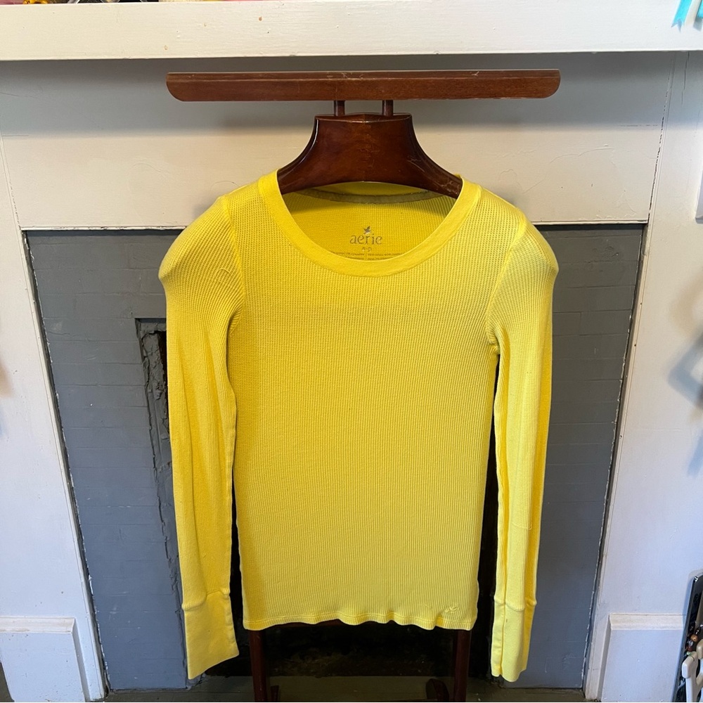 Aerie Sunny Yellow Ribbed Top